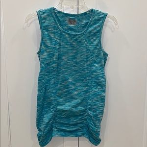 Athleta women’s tank top size small ruched blue workout athletic